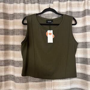 Cider‎ Olive Green Crop Tank Top Size 0X